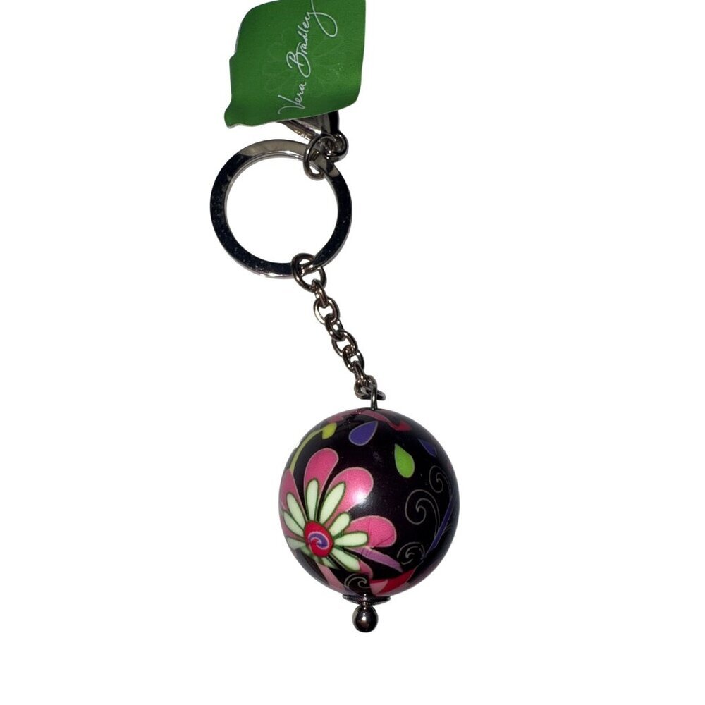 Vera Bradley Have A Ball Keychain Bag Purse Charm Purple Women's New Floral